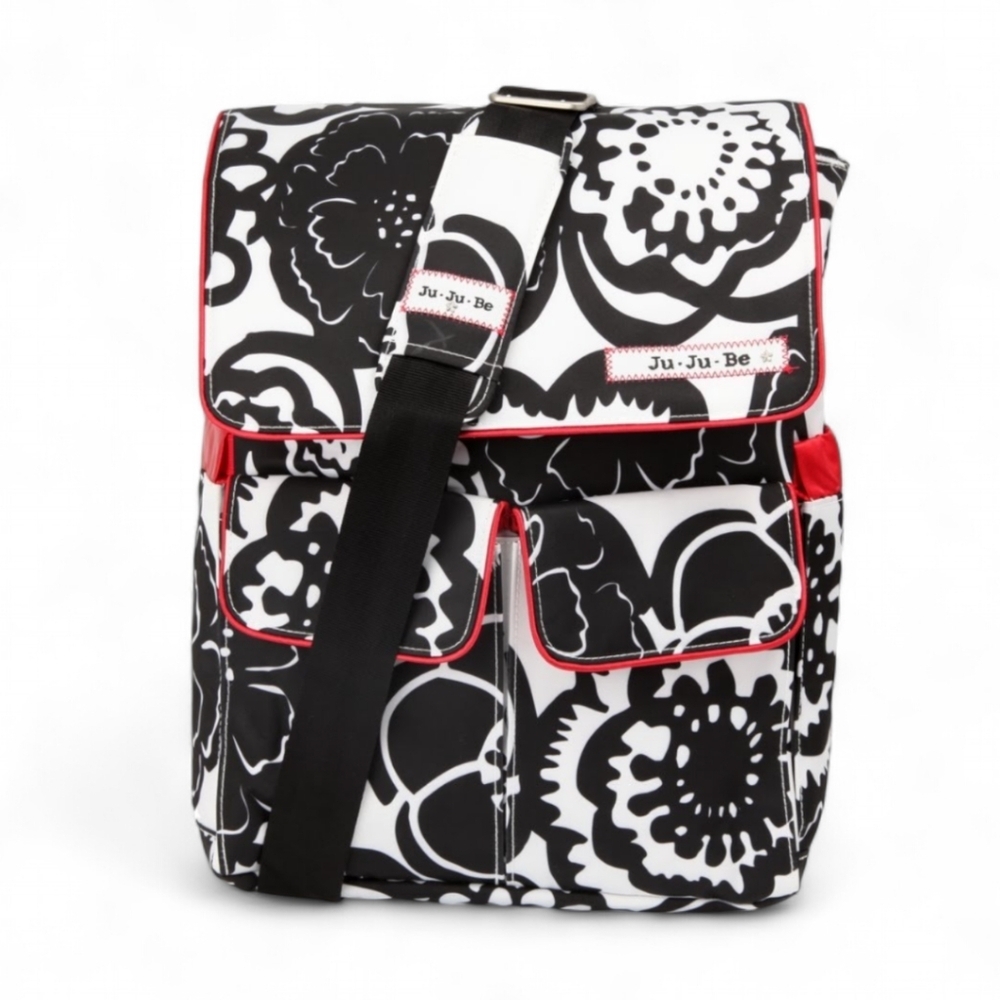 Ju-Ju-Be Onyx Blossoms Be Hip Messenger Diaper Bag‎ Floral Magnetic Snaps